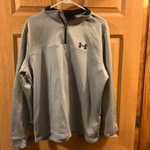 Under Armor quarter zip. Large, fits kind of tight.